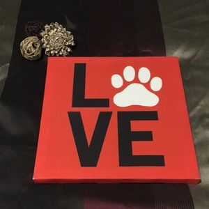 LOVE Paw Print Wall Art